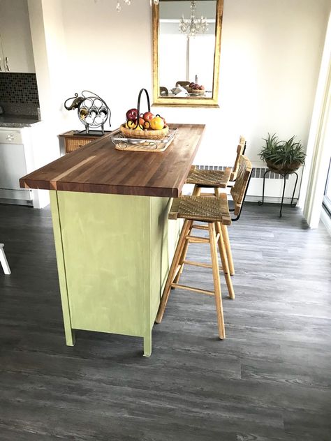 Rustic kitchen island: This is how I hacked HEMNES - IKEA Hackers Kitchen Island Hack, Hemnes Ikea, Dresser Ikea, Kitchen Island With Drawers, Country Kitchen Island, Ikea Hemnes Dresser, Hemnes Dresser, Ikea Bar, Dresser Kitchen