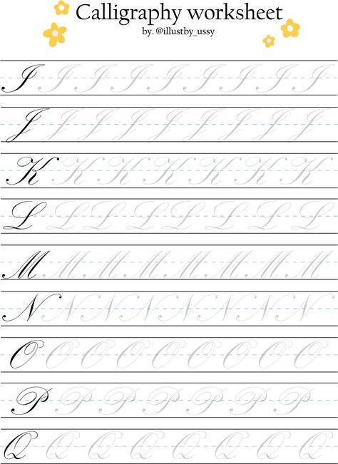 Caligraphy Alphabet Practice Sheet Free, Calligraphy Worksheets Printable Free, Learn Calligraphy Free Printables, Calligraphy Practice Sheets Free, Cursive Practice Sheets, Alphabet Practice Sheets, Calligraphy Writing Styles, Cursive Writing Practice Sheets, Hand Lettering Practice Sheets