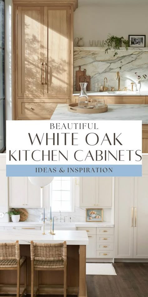 Do you love the look of white oak kitchen cabinets? These examples will provide plenty of ideas and inspiration for your own kitchen, whether you're planning a full remodel or just want ideas for the future!rn White Oak Kitchen Cabinets, Wood Kitchens, Light Wood Kitchens, White Oak Kitchen, Modern Kitchen Design Grey, Kitchen 2024, 2024 Kitchen, Oak Kitchen Cabinets, White Oak Floors