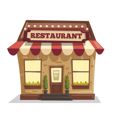 Restaurant or cafe. Exterior building. Vector cartoon illustration. Food and dri #Sponsored , #SPONSORED, #Ad, #Exterior, #Restaurant, #Food, #building Building Vector, Cafe Exterior, Cartoon Building, Kitchen Background, Clip Art Library, Office Pictures, Flat Design Illustration, Modern Kitchen Interiors, Modern Restaurant