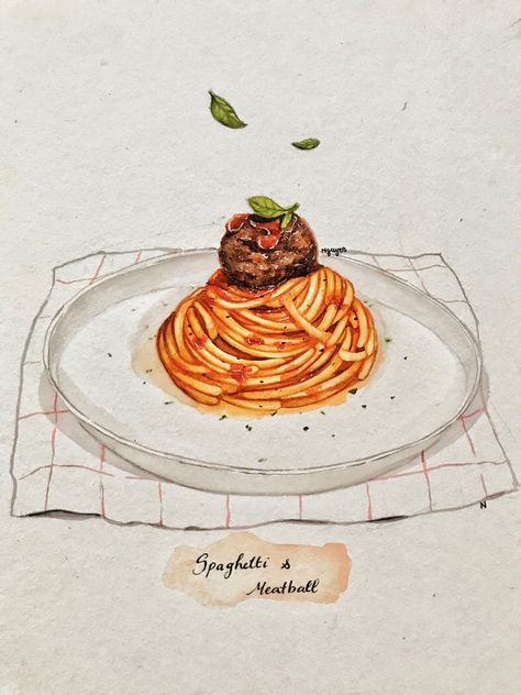 Spaghetti Drawing, Embroidery Magnets, Spaghetti Painting, Spaghetti Illustration, Windows Illustration, Salad Drawing, Spaghetti Art, Bologna Food, Pasta Art