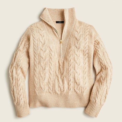 Cable Knit Sweater Outfit, Knit Half Zip, Slim Straight Pants, Half Zip Sweater, Outfits Y2k, Jcrew Sweater, Half Zip Sweaters, Fair Isle Sweater, Soft Yarn