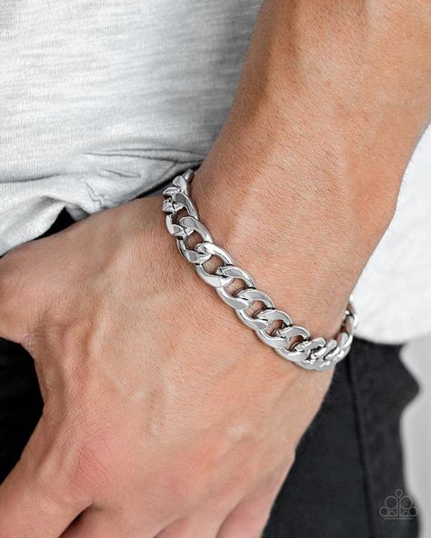 Leader Board Silver Bracelets For Men, Wrist Chain, Men Bracelets, Pink Giraffe, Nickel Free Jewelry, Mens Bracelet Silver, Men Streetwear, Jewelry Lookbook, Paparazzi Accessories