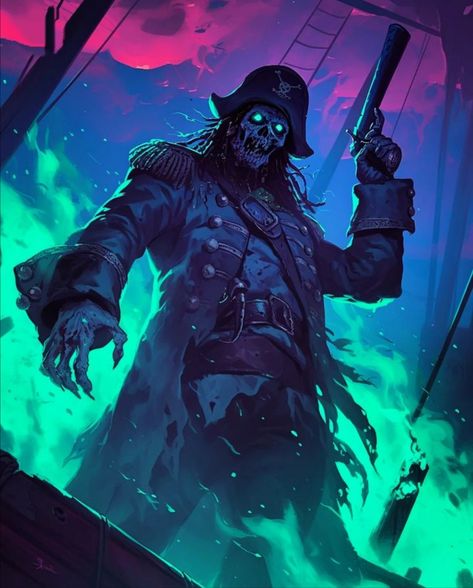 Pirates Painting, Pirate Aesthetic Male, Dnd Pirates, Undead Pirate, Hazel Court, Witch Pirate, Fantasy Pirate, Ghost Pirate, Skeleton Pirate