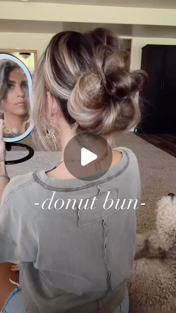 Brooke Roundy Hair Tips Makeup Tips on Instagram: "Sound on and comment “donut” for anything used but of course it’s all linked in my ltk shop!" Hair Donut Styles, Bun With Donut, Donut Hairstyles, Thick Hair Bob Haircut, Hair Donut, Course Hair, Buff Women, Easy Bun, Easy Bun Hairstyles