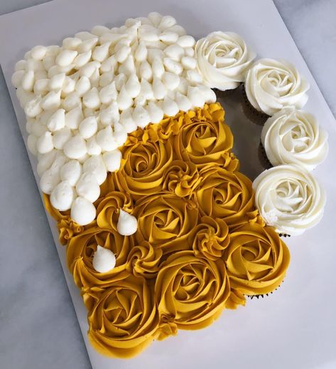 Beer Shaped Cakes For Men, Beer Pull Apart Cupcakes, Beer Themed 60th Birthday Party, Beer Cupcakes Decoration, 40th Birthday Cupcake Cakes For Men, 75th Birthday Cupcakes For Men, Octoberfest Cake Ideas, Cheers And Beers To 30 Years Cake, Cupcake Cakes For Men