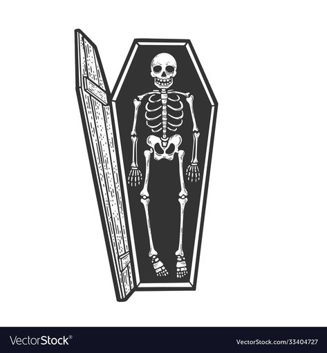 Coffin Sketch, Coffin Drawing, Mushrooms Sketch, Coffin Illustration, Open Coffin, Skull With Mushrooms, Skeleton In Coffin, Cartoon Skeleton, Illustration T Shirt