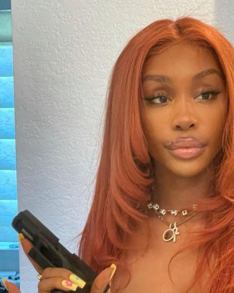 SZA on Twitter: "I jus wanted a sweetheart summer 🥺👼🏾🐻👛🐙💞���😔… " Ginger Hair, Red Hair, Ginger, A Woman, Twitter, Red, Hair, White, Black