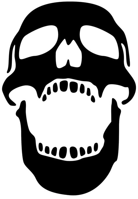 Skull Skull Open Mouth, Skull Clip Art, Skull Template, Free Printable Clip Art, Skull Silhouette, Black Boutique, Skull Icon, Skull Stencil, Half Skull