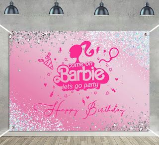 Chatty Patty's Place: Barbie Inspired Party Ideas Princess Photo Backdrop, Barbie Decorations, Photo Studio Background, Barbie Birthday Cake, Girls Party Favors, Barbie Birthday Party, Backdrop Photography, Cake Table Decorations, Movie Birthday