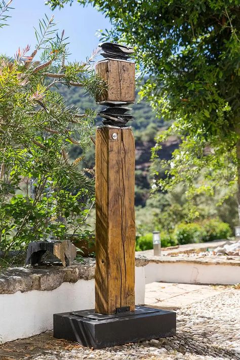 Metal and wood bench