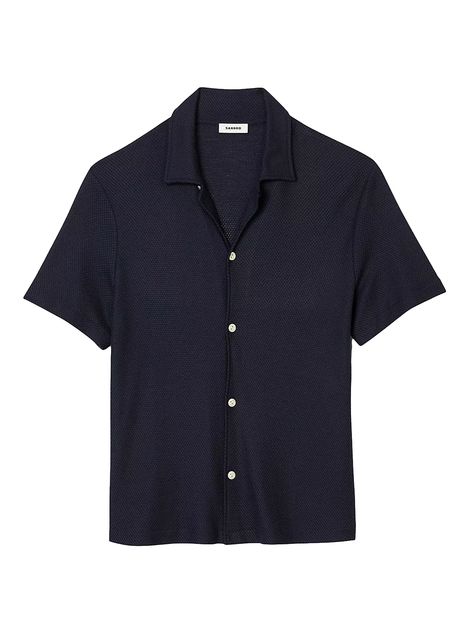 Shop Sandro Shark Collar Shirt | Saks Fifth Avenue Steve Mcqueen, Collar Shirt, Short Sleeve Button Up, Jersey Shirt, Collar Shirts, Saks Fifth Avenue, Apparel Accessories, Shirts Tops, Button Up Shirts