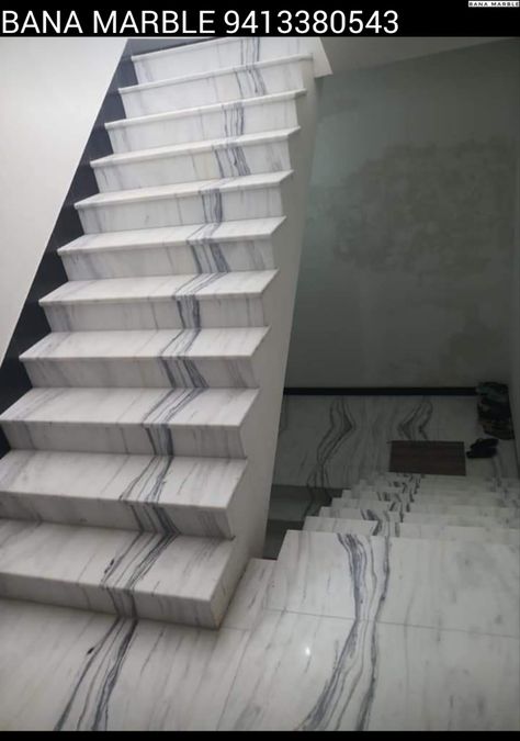 Makrana Marble Flooring Design, Marble Flooring Design Entrance, Marbal Floor Design Modern, Luxury Marble Flooring, Stairs Tiles Design, Raj Kumar, Marble Flooring Design, Stairway Lighting, Stair Design