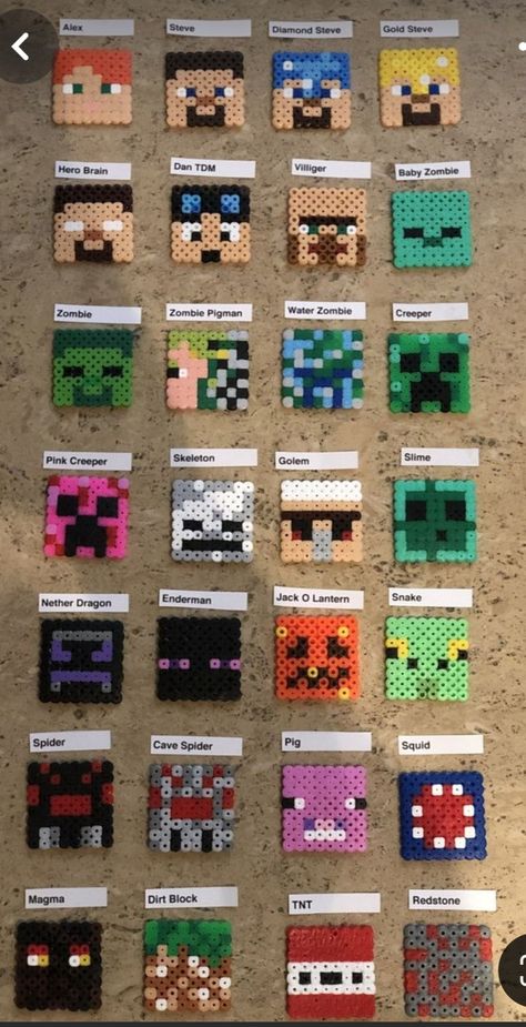 Melting Beads Minecraft, Minecraft Melty Beads Pattern, Iron Beads Minecraft, Bubble Perler Bead Pattern, Minecraft Melty Beads, Animal Hama Beads, Roblox Perler Bead Patterns, Elf On The Shelf Perler Beads, Minecraft Perler Bead Patterns Templates