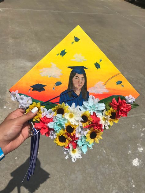 Kendrick Lamar Graduation Cap, Tyler The Creator Grad Cap, Tyler The Creator Graduation Cap, College Cap Decorations, Tyler The Creator Flower Boy, Tyler The Creator Flower, Grad Cap Design, Grad Cap Ideas, College Grad Cap Ideas