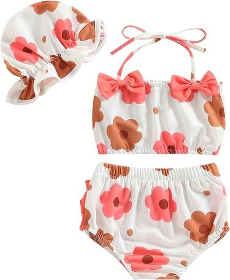 Amazon.com: Mubineo Toddler Baby Girl Cute 2PCS Bathing Suit Beach Sets Bikini Swimsuit Set Bowknot Swimwear (Pink, 12-18 Months): Clothing, Shoes & Jewelry Baby Swimsuit, Swim Cap, Clothes Girl, Summer Pattern, Swim Caps, Swimsuits Halter, Swimsuit Set