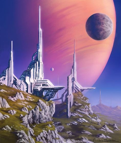 SciFi Landscapes - Album on Imgur Sci Fi Landscape, 70s Sci Fi Art, Sci Fi City, Arte Peculiar, Sci Fi Environment, Space Fantasy, Alien Worlds, Futuristic Art, Fantasy Places