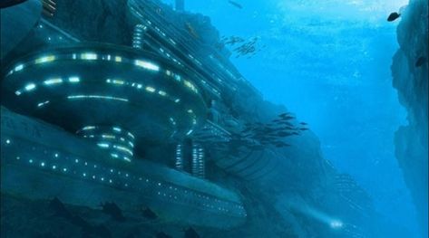 UNDERWATER UFO BASE DISCOVERY PROVES SOMETHING ELSE IS LIVING IN OUR OCEANS! Underwater Drone, Underwater City, Under The Water, Water World, Military Base, 판타지 아트, Stargate, Futuristic Architecture, Environment Concept Art