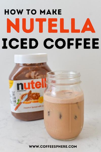 Sweet Iced Coffee Recipe, Nutella Coffee Recipes, Iced Coffee Recipe Keurig, Nutella Iced Coffee, Fancy Juice, At Home Coffee Drinks, Espresso Ideas, Iced Coffee Ideas, Cold Brew Drinks