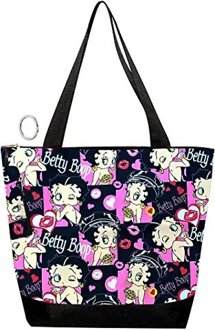 Betty Boop Canvas Shopping Bag with Coin Purse (Multi) Hanging Purses, Diaper Bag Tote, Go Bags, Canvas Shopping Bag, Betty Boop, Shopping Tote Bag, Shopping Tote, Handbag Backpack, Tote Handbags