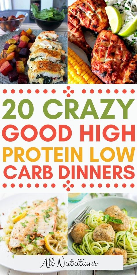 High Protein Low Carb Dinners, Protein Low Carb Meals, High Protein Low Carb Dinner, High Protein Low Carb Meals, Low Carb Dishes, High Protein Dinners, High Protein Low Carb Recipes Dinner, Low Carb Dinner Ideas, Protein Dinners