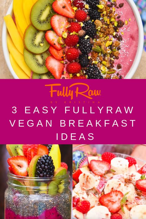 Raw Food Breakfast Ideas, Raw Vegan Breakfast Recipes, Raw Breakfast Recipes, Rainbow Breakfast, Raw Kristina, Vegan Cereal, Rainbow Jar, Breakfast Bowl Vegan, Raw Food Recipes Breakfast