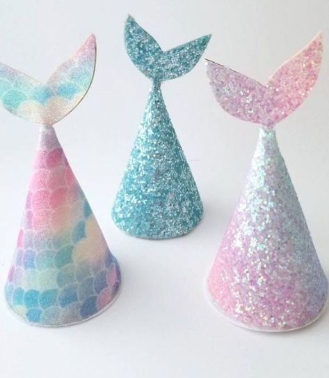 Mermaid Party Hats, Little Mermaid Party, Mermaid Hat, Hat Birthday, Mermaid Birthday Party Decorations, Mermaid Headband, Mermaid Birthday Cakes, Mermaid Crafts, Mermaid Party Decorations