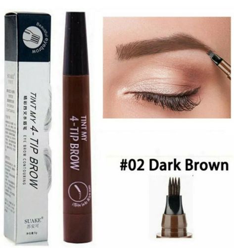 Waterproof eyebrow liner. Holding eyebrow colour, four fork water eyebrow pen, for non eyebrow, less eyebrow and residual eyebrow. Beginners can easily draw the realistic effect of embroidery,  the effect is soft and lifelike.  The flow is soft and easy to colour, waterproof and sweat proof.  Suitable for the contour and hair flow of eyebrow tail,  clear and neat. Perfect Brow, Eyebrow Stamp, Waterproof Eyebrow Pencil, Eyebrow Pen, Beautiful Eyebrows, Fill In Brows, Eyebrow Enhancer, Natural Skin Tone, Eyebrow Tinting