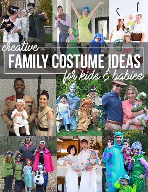 An array of budget-friendly ideas for DIY Halloween costumes for families with babies and small children. Baby Skunk Costume, Baby Ewok Costume, Family Costume Ideas, Family Costumes Diy, Diy Costume Ideas, Mom Dad And Baby, Addams Family Costumes, Baby Halloween Outfits