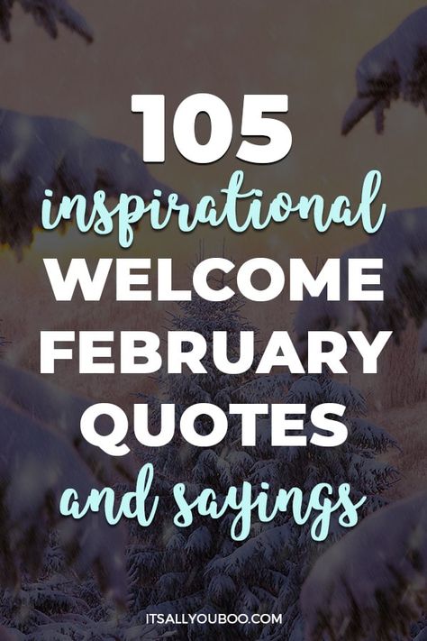 105 Inspirational Welcome February Quotes and Sayings with snow covered fern trees Feb 1 Quotes, February Positive Quotes, February Sayings Quote, Welcome February Quotes Inspirational, February Motivation Quotes, Hello February Quotes Inspiration, February Letterboard Quotes, February Quotes Funny, February 1st Quotes