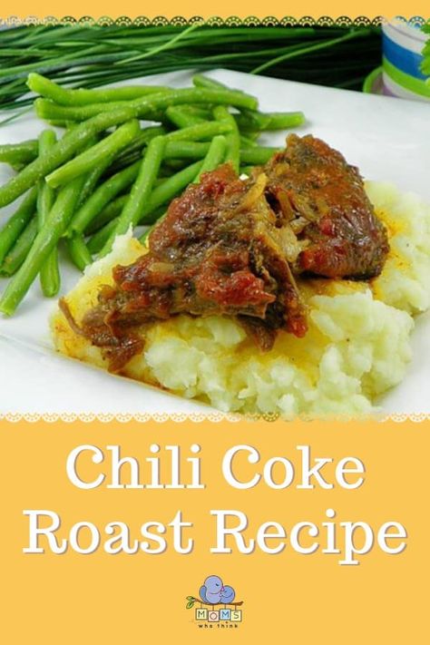 Chili Coke Roast Crock Pot, Beef Tips Slow Cooker, Coke Roast, Chuck Roast Chili, Chuck Roast Crock Pot Recipes, Beef Roast Crock Pot, Crockpot Pot Roast, Pot Roast Crock Pot Recipes, Chili Sauce Recipe