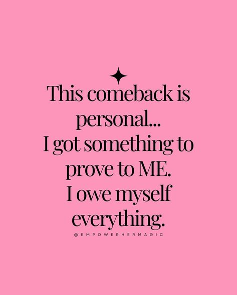 DOUBLE TAP 🖤 if this is you too✨ ✨Sometimes life takes unexpected turns, but trust, the Universe has bigger plans for you, sis🩷 Keep pushing forward—it’s your time. 🔑 Remember: ✨ Stay committed to your goals while staying open to new paths ✨ Let your comeback be stronger than any setback ✨ Show yourself you’ve got the power to make magic happen. 💫 🕊️SHARE with someone who’s also on a personal growth journey 🖤FOLLOW @empowerhermagic daily doses of empowerment and inspiration @empower... Show Up Quotes Motivation, Stay Committed Quotes, Trust In The Timing Of The Universe, Commit To Yourself, The Comeback Is Personal, This Comeback Is Personal, Comeback Quotes Inspiration, Keep It Pushing, Comeback Quotes