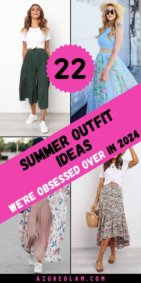 Make a statement this summer with our collection of 22 Summer Outfit Ideas for 2024. From bold prints to vibrant colors, our outfits are designed to help you stand out from the crowd. Whether you're attending a backyard barbecue or a beach party, we have the perfect ensemble for every occasion. Explore our collection now and discover the hottest trends of the season! 2024summer Look, Outfit Ideas For Summer 2024, Summer 2024 Outfit Ideas, Summer Outfit Trends 2024, Summer Outfit 2024 Trend, Outfits For Summer 2024, Women’s 2024 Summer Fashion, Summer Clothes 2024, Summer Styles 2024