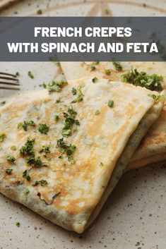 French Crepes With Spinach and Feta Recipe | Spinach, onion, and feta make an easy, tasty filling for classic French crepes. #breakfast #breakfastrecipes #seriouseats #recipes Spinach Crepes Filling, Vegetarian Crepes, Dinner Crepes Recipe, Chicken And Spinach Crepes, Crepe Filling Ideas Savory, Veggie Crepe Recipe, Breakfast Crepes Filling Savory, French Savory Crepes, Crapes Recipe Filling Savory Crepes Creamy Chicken