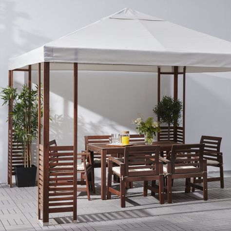 Gazebos - our pick of the best | Ideal Home Ikea Applaro, Ikea Garden, Bbq Gazebo, Wooden Pavilion, Steel Gazebo, Courtyard Gardens, Wooden Gazebo, Best Outdoor Furniture, Balcony Design