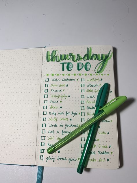 Bullet Journal To Do List  🌿🍏  #bulletjournal #todolist #thursday Dotted Journal To Do List, To Do List Drawing Ideas, Daily To Do List Ideas For Students, To Do List Astetic, To Do List Aesthetic Study Ideas, To Do List Ideas For Study, To Do List Ideas Aesthetic, Todolist Ideas, To Do List Aesthetic Study