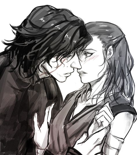 Rey X Kylo Ren Fan Art, Ray X Kylo Ren, Kylo Ren And Rey Fan Art, Ben Solo Fanart, Rey X Kylo Ren, Ben Solo And Rey, Kylo Ren Tumblr, Kylo Ren Art, Star Wars Logos