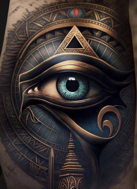 Egyptian Symbol Tattoo, Eye Of Ra Tattoo, Pharaoh Tattoo, Eye Of Horus Tattoo, Egyptian Artwork, Horus Tattoo, The Eye Of Horus, Egypt Tattoo, Eye Of Ra