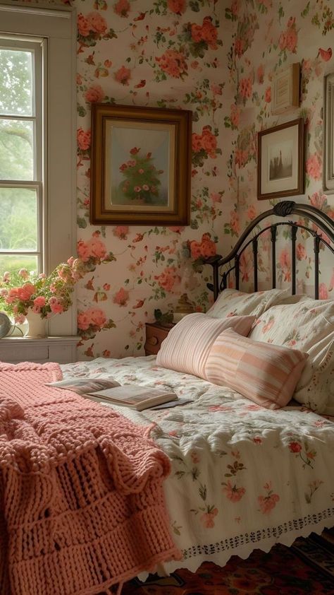 Whimsical Vintage Decor, Plant Bedroom, Primary Bed, Brown Cottage, Bed Inspo, Enchanting Places, Cottagecore Bedroom, Whimsical Bedroom, Whimsical Cottage