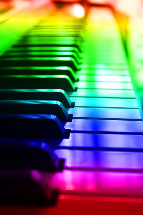 Colorful keys Rainbow Piano, Rainbow Music, Rainbow Connection, Piano Keys, Rainbow Aesthetic, Taste The Rainbow, The Wizard Of Oz, Grand Piano, Love Rainbow