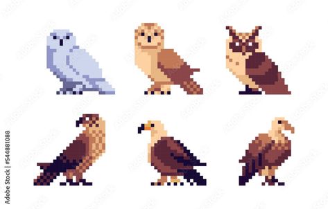 Perler Crafts, Birds Of Prey, Premium Vector, Art Set, Pixel Art, Vikings, Graphic Resources, Vector Images, Birds