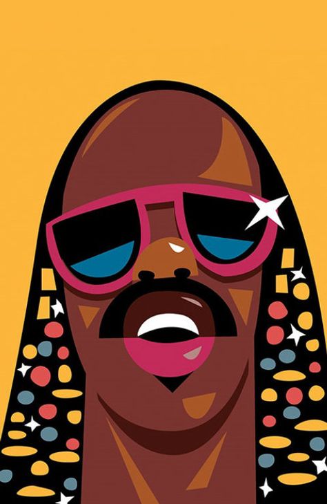 Quincy Sutton - Designer Illustrator Disney Artist, Ohio Big Wall Decor, Los Angeles Artist, Disney Artists, His Style, Modern Pop Art, Pop Art Print, Vector Portrait, Oversized Wall Art, Stevie Wonder