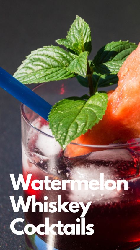 Watermelon Whiskey Cocktails Watermelon Whiskey Cocktail, Watermelon Whiskey Drink, Salty Watermelon Whiskey Recipes, Honey Liqueur Recipe, Watermelon Syrup, Whiskey Drinks Recipes, Best Watermelon, Moonshine Cocktails, Honey Cocktail