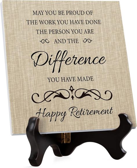 Retirement Gifts - Retirement Gifts for Women/Men Acrylic Plaque, Greetings Square Shaped Retirement Decorations with Sackcloth Weave, 2024 Happy Retirement Gifts for Women/Men/Friends/Colleague : Amazon.co.uk: Home & Kitchen Happy Retirement Decorations, Retirement Decorations, Men Friends, Retirement Gifts For Women, Farewell Gifts, Happy Retirement, Acrylic Plaque, Acrylic Plaques, Retirement Parties