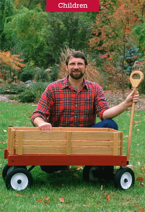 Get Norm Abram's plans for building this classic child's wagon from the New Yankee Workshop. Wood Wagon Diy, Norm Abrams, Diy Wagon, Wood Cart, Woodworking Accessories, Kids Wagon, Wood Wagon, Wooden Cart, Wooden Containers