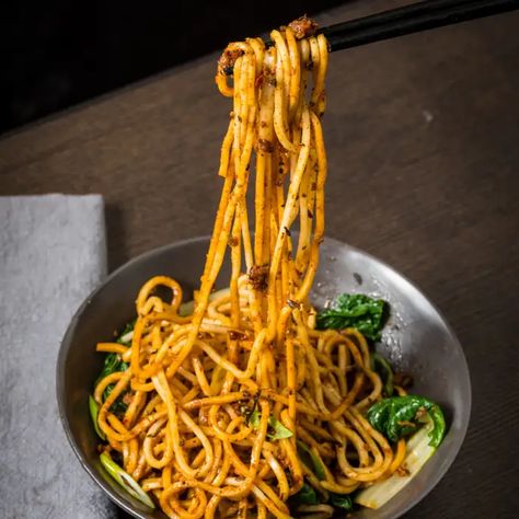 Dan Dan Mian (Sichuan Noodles with Chili Sauce and Pork) | Cook's Illustrated Sichuan Noodles, Donut Toppings, Cookie Toppings, America's Test Kitchen Recipes, Cooks Illustrated, America's Test Kitchen, Chinese Recipes, Americas Test Kitchen, Chili Sauce