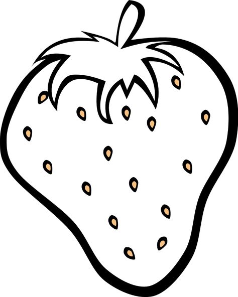 strawberry clipart black and white - Clip Art Library Strawberry Pictures, Fruits Clipart, Strawberry Clipart, White Fruit, Fruit Clipart, Strawberry Color, Fruit Coloring Pages, Fruits Drawing, Fruit Picture