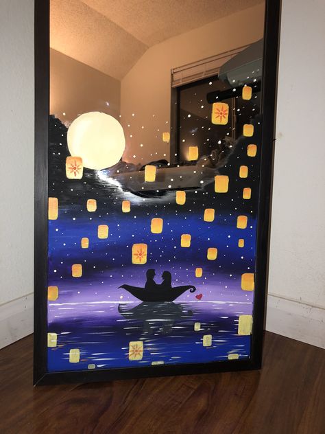 Cool Mirror Painting Ideas, Painting Ideas On Mirrors, Paintings On Glass Frames Aesthetic, Christmas Mirror Painting Ideas, Full Body Mirror Painting Ideas, Trippy Mirror Art, Full Length Mirror Painting Ideas, Long Mirror Painting Ideas, Mirror Acrylic Painting