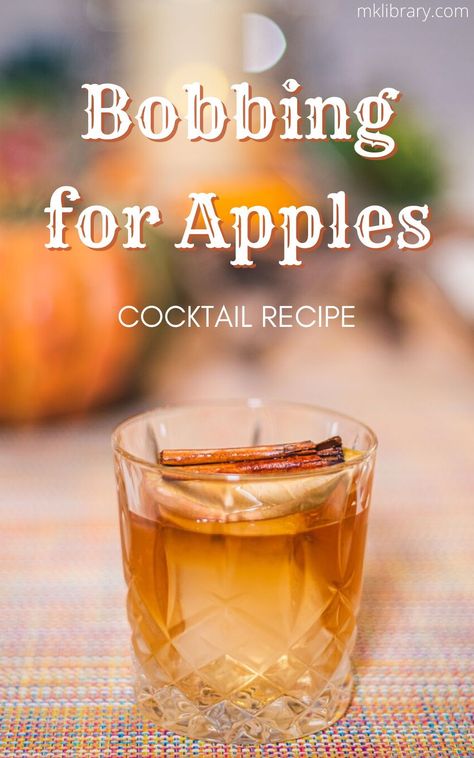 Perfect for apple season, the Bobbing for Apples Cocktail is a fun way to celebrate the fall. Made with rye whiskey, apple brandy, orange bitters and garnished with a dehydrated apple slice and cinnamon stick dipped in vodka. #cocktailrecipes Apple Cocktail Recipes, Refreshing Drinks Alcohol, Fancy Cocktails Recipes, Whiskey Drinks Recipes, Flavored Margaritas, Apple Slice, Apple Cocktail, Orange Bitters, Bobbing For Apples