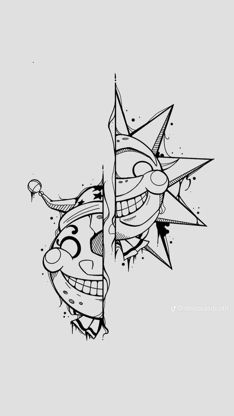 Fnaf Coloring Pages, Sun And Moon Drawings, Cute Little Tattoos, Fnaf Wallpapers, Moon Drawing, Tattoo Art Drawings, Fnaf Drawings, Fnaf Art, Tattoo Design Drawings